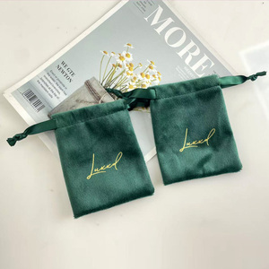 Custom Logo Luxury Flannel Suede Drawstring Bag for Earrings Ring Necklace Bracelet <b>Gift</b> Packaging Jewelry Pouch Velvet - Product Image 3