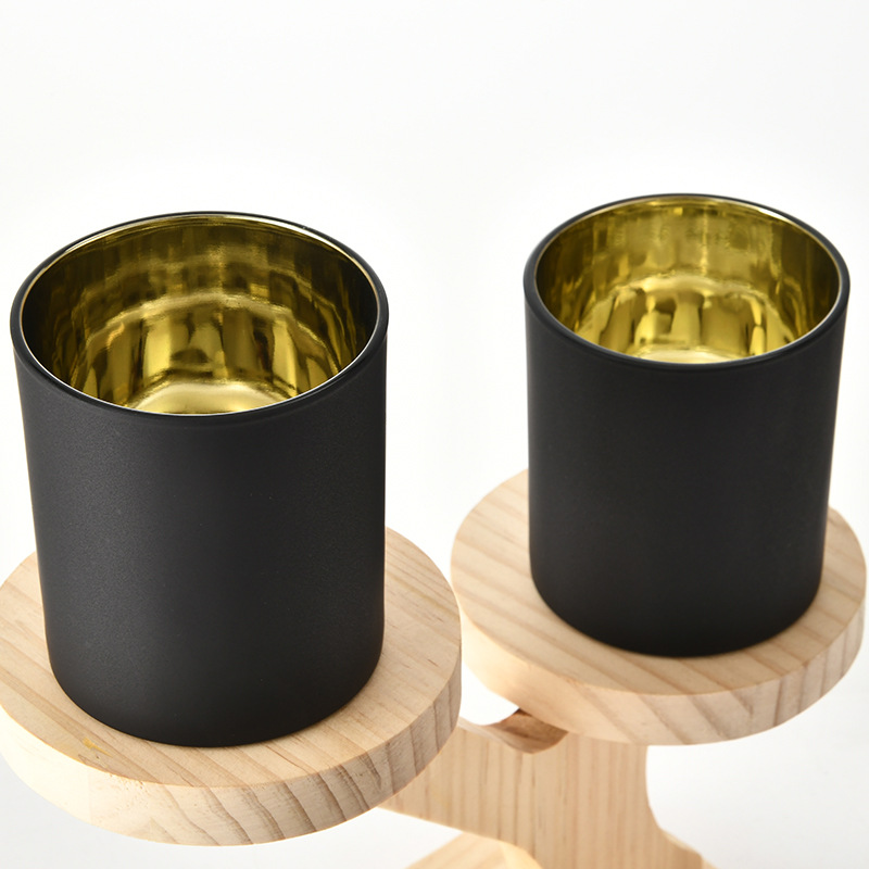 Wholesale Multi-color DIY Soy Wax Container Glass Candle Holders Lanterns And Jars With Bamboo Wood Metal Lids