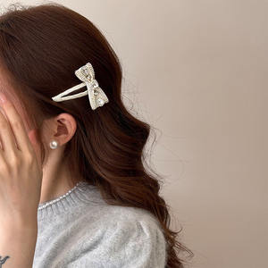 Pinza para el pelo de tela con lazo de 9 cm, pinza dulce para bebé, pinza para flequillo lateral, accesorio para el pelo para fiesta - Product Image 1