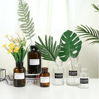 Bouteille de Réactif en Verre Transparent Moderne en Gros, 30ml 125ml, à Large Ouverture avec Bouchon en Bois pour Fleurs Séchées et Diffuseurs