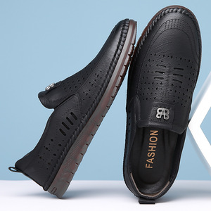 Sandalias de Hombre de Cuero Genuino con Punta Cerrada, Suela de Goma Transpirable, Zapatos Casuales - Product Image 4