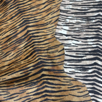 Cuir de vache véritable à poils imprimé motif tigre pour chaussures, sacs, ceintures et meubles
