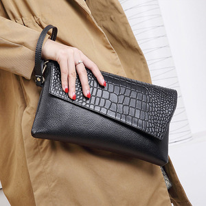 Sac à main à rabat en cuir véritable pour femme, sac à bandoulière, <span class=keywords><strong>crocodile</strong></span>, luxe, pour soirées, fête, nouvelle collection - Product Image 1