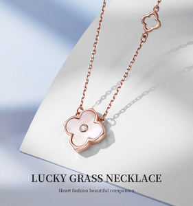 ALICE S925 שרשרת כסף סטרלינג שרשרת זירקון שרשרת קלאסית עם ארבעה עלים תלתן ליידי - Product Image 3