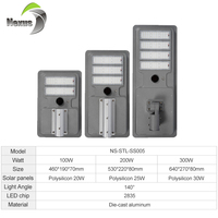 Lampadaires solaires LED modernes à bas prix, à détection de lumière, à charge automatique, IP65, en aluminium, 100W, 200W, 300W
