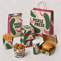 Sac en papier personnalisé pour emporter, pour poulet frit, burger, poisson et frites, emballage alimentaire pour les en-cas de rue, pour la restauration rapide