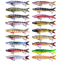 Leurre de pêche Raylor Lure New 13,4 cm 18,6 g, leurre bionique multi-sections en plastique dur, 16 couleurs, pour la pêche à la carpe en rivière, leurre nageur avec 6 hameçons #   Crochet