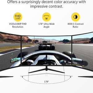 Máy tính 4K 144Hz phẳng cong màn hình LED 75Hz phản ứng 1ms 19 Màn hình Bảng điều chỉnh cong giá rẻ <span class=keywords><strong>inch</strong></span> chơi game LCD <span class=keywords><strong>inch</strong></span> nhà máy 4K 1080P - Product Image 2