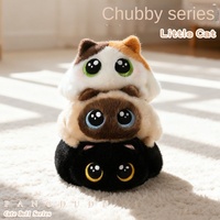 Peluche chat brodé mignon Kawaii de 15 cm, grands yeux, rembourrage en coton PP doux, pour machine à griffes, prix d'arcade, vente en gros