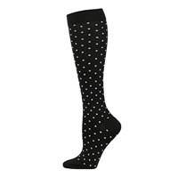 Chaussettes de compression montantes en nylon tricoté, écologiques, série noir et blanc, pour l'automne, de haute qualité, pour le sport et le quotidien, vente en gros