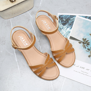 Sandalias cómodas de verano <span class=keywords><strong>con</strong></span> punta abierta para mujer, cuñas de cuero de suela blanda transpirables, resistentes al desgaste, antideslizantes, para exteriores - Product Image 5
