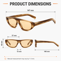 Lunettes de soleil Mellume rétro avec verres polarisés UV400, monture géométrique plate en acétate, logo personnalisé OEM, pour hommes et femmes
