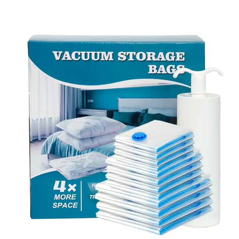 Лидер продаж, компактный вакуумный мешок для хранения, используемый для сжатия одежды и стеганого одеяла, вакуумный герметизирующий мешок, ручной насос