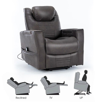 Salon moderne Fauteuil de canapé inclinable en cuir pour personnes âgées avec alimentation électrique Fauteuil pivotant de massage à bascule