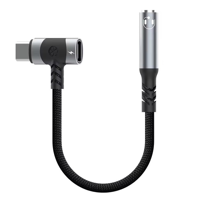 USB C to 3.5mm Earphones Charger Adapter 2-in-1 Type C to Aux Microphone Jack DAC with PD 100W Fast Charging Encryption Dongle