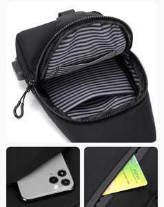 Không thấm nước <span class=keywords><strong>Polyester</strong></span> tùy chỉnh OEM ODM Logo duy nhất Crossbody Messenger ngực gói chàng trai <span class=keywords><strong>Sling</strong></span> túi cho thanh thiếu niên - Product Image 5