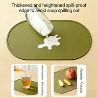 Set de table ovale en silicone de qualité alimentaire, résistant à la chaleur, antidérapant, imperméable, facile à nettoyer, pour la maison et la cuisine