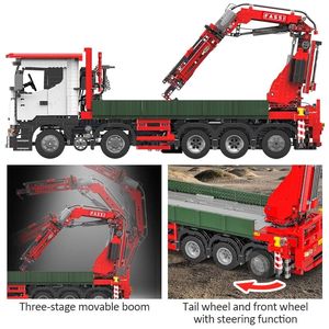 Happy Build YC-GC008 Camion Gru da Costruzione Tecnica Urbana con Telecomando, Set di Blocchi da Costruzione Giocattolo - Product Image 4