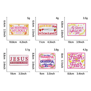 Parches Bordados con la Frase 'Fe sobre el Miedo, Jesús', Apliques Termoadhesivos para Manualidades, Parches de Tela en Existencia para Prendas - Product Image 2