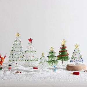 Adornos Navideños de Cristal Miniatura al por Mayor 2024, Decoración de Escritorio para Regalo, Árbol de Navidad para Fiestas - Product Image 6