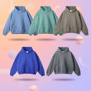 Sweat-shirt à capuche unisexe surdimensionné, couleur unie, en polaire, décontracté, pull d'hiver ample avec poche, imprimé animal sur le devant, style tricoté - Product Image 1