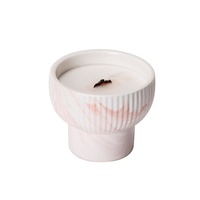 Bougeoir d'aromathérapie grande tasse de luxe français Bougeoir à cylindre vide motif marbre céramique