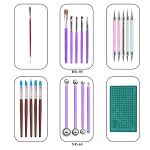 AK 21PCs Venta caliente Fondant Gumpaste <span class=keywords><strong>Flor</strong></span> y hojas Kit de herramientas de modelado con juego de pinceles embalado en bolsa OPP - Product Image 5