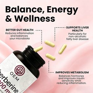 Capsules de berbérine HCl OEM ODM certifiées GMP Halal 1200mg 60 unités Complément alimentaire - Product Image 3