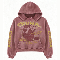 Chaqueta de Forro Polar para Hombre OUNA, Sudadera con Capucha de Punto Waffle Grueso, Estilo Vintage Y2K, Ropa Urbana de Marca Personalizada