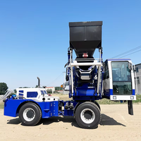 Hormigonera Eléctrica Autocargable sobre Orugas, Camión Mezclador de Cemento Portátil para Obras de Construcción Interiores, Urbanas y Confinadas