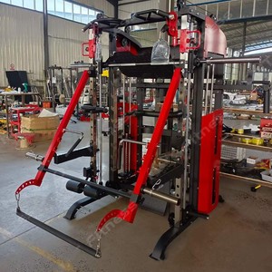 เครื่อง Maquina SMITH Para gimnasio USA เครื่องสำหรับออกกำลังกายฟิตเนสแบบครบวงจรสีแดงทนทาน - Product Image 3