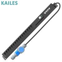 KAILES (KLS) Série K33 32A Monophasé 200-240VAC PDU avec Compteur 16 Prises Brésiliennes Interchangeables à Chaud Compteur d'Énergie AV Utilisation Industrielle
