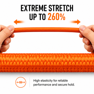 Cordon d'ancrage élastique Slack Line 14 mm, charge de rupture 280 kg, extension 260 %, 250 pieds, pour entraînement et clôture élastique - Product Image 3