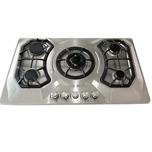 Foshan उच्च शक्ति आधुनिक यूनिवर्सल खाना पकाने के उपकरणों गैस Cooktop 5 बर्नर स्टोव