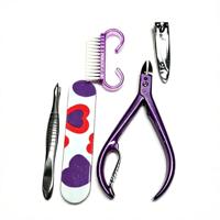 Ensemble d'outils professionnels pour manucure et pédicure violet pour la maison et le salon