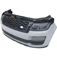 Grille de pare-chocs avant à visser d'occasion pour L405 avec découpes pour phares, système de refroidissement, radiateur et capteurs d'aide au stationnement