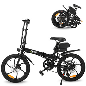 Folding <b>Electric</b> Bike 20 Inch with Brushless Rear <b>Hub</b> Motor Lithium Battery Disc Brakes Rear Basket Commuter Bicycle - Product Image 1