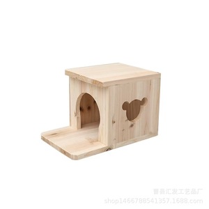 Casa de Madera para Hámster, Rectangular, Duradera, para Interiores, Tamaño Pequeño - Product Image 4
