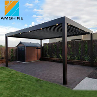 20x20ft 30x20ft 40x20ft personnaliser taille moderne extérieur en aluminium pergola de toit à lames avec rideaux latéraux