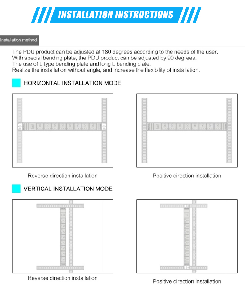 French Type 8 Way Rack Mount Power Distribution Unit For Server Rack 250V Aluminum Alloy Shell