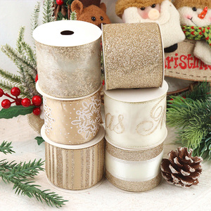 Cinta de Cristal con Borde Brillante de 2.5 Pulgadas, Diseño Industrial, Cinta Navideña para Envolver Regalos y Decorar Árboles - Product Image 1