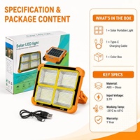 Projecteur LED Solaire 30W IP66 en Gros d'Usine, Lumière d'Urgence Portable pour Aménagement Paysager et Camping