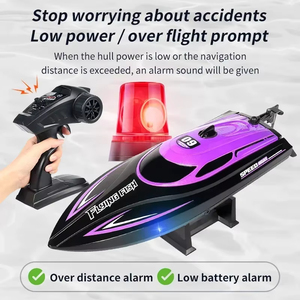 Bateau RC HJ812 2.4G 4CH étanche, bateau de course électrique haute vitesse 25 km/h avec lumière LED, jouets pour enfants pour lacs et piscines en plein air - Product Image 4