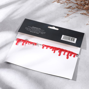 Collana <span class=keywords><strong>di</strong></span> Halloween per Europa e America, Design Creativo con Taglio Sanguinoso e Finto <span class=keywords><strong>Sangue</strong></span> Rosso che Gocciola dallo Strozzolo - Product Image 4