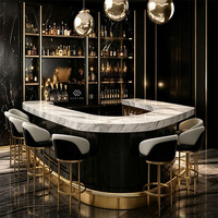 Service de personnalisation d'équipements de comptoir de bar commercial tout-en-un - Comptoir de bar moderne de luxe en pierre artificielle de haute qualité
