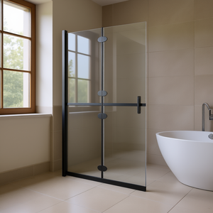 Mampara de Ducha Transparente de Vidrio ESG de 39.4 x 74.8 con Marco Plegable y Diseño Minimalista - Product Image 2