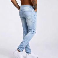 Jean vintage délavé sur mesure, coupe slim de haute qualité pour homme, effet amincissant