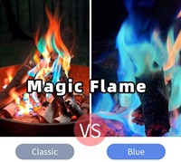 Poudre colorée de feu de camp de flamme magique bleue en gros pour le camping, les festivals, le feu de joie d'arrière-cour, emballage de logo personnalisé
