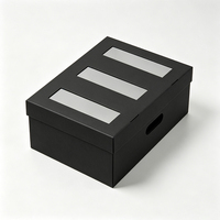 Boîte de rangement rigide en carton ondulé personnalisée pour CD avec fenêtre transparente en PVC pour collection de disques, rangement à domicile ou au bureau