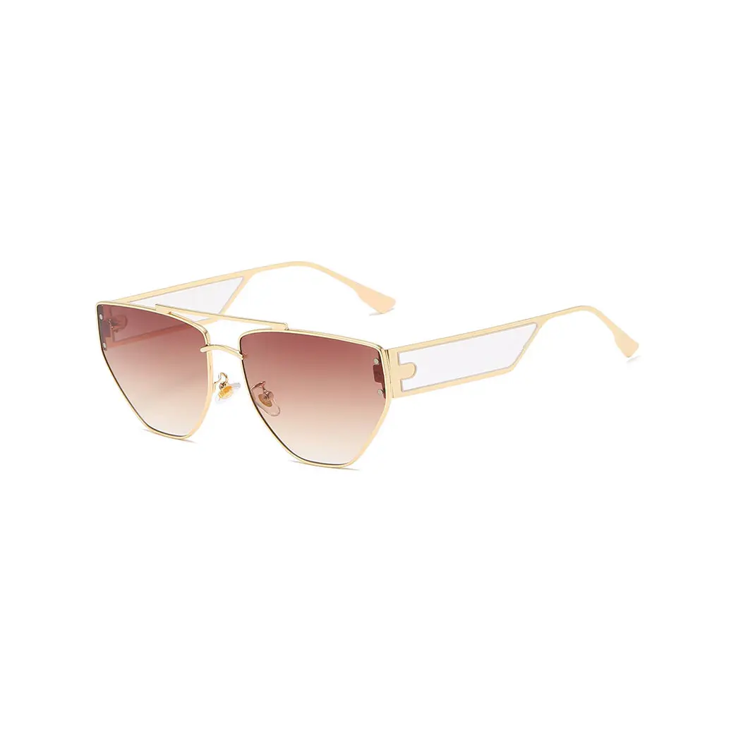 New Style Best Selling Personality Glasses Metal Irregular Unisex Sunglass Pierced Glasses Temple Driving Sunglasses Men Women